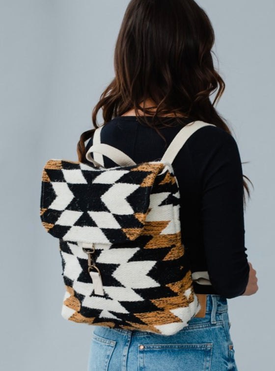 Black/ brown aztec backpack