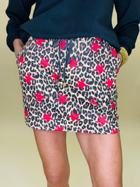 Wild star leopard skort