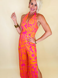 Sunset sizzle halter jumpsuit