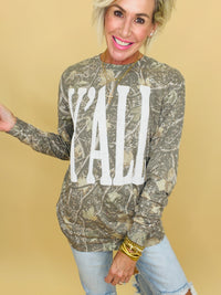 Y'all camo long sleeve tee