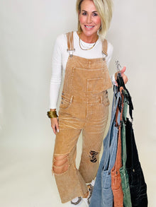  The denny distressed corduroy overalls