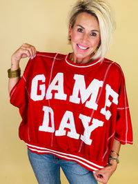 Game day goals pullover- red