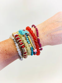 9 strand multi colored indian bracelet set