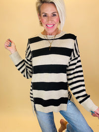 Winter harbor striped sweater