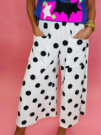 Playful in polka dot pants