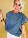 Firework fling denim top