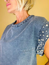 Firework fling denim top