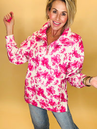 Pink regal blossom pullover