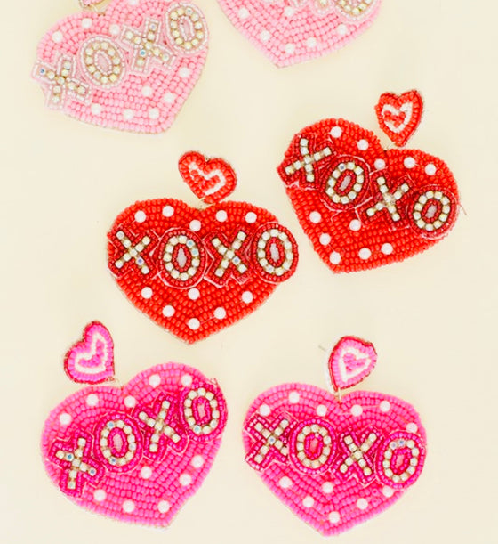 Xoxo heart earrings