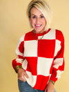 Christmas cheer checkered sweater