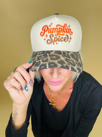 Pumpkin spice leopard hat