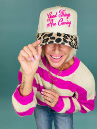 Good things are coming leopard hat