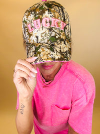 Lucky camo embroidered hat