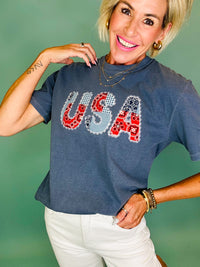 Usa patchwork tee