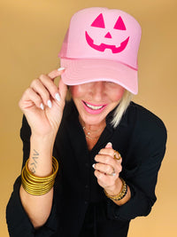 Jack o lantern trucker hat