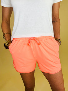  Solid Neon Coral Everyday Shorts