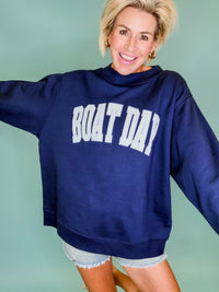 Boat day mock sweatshirt