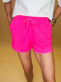 Solid neon pink everyday shorts