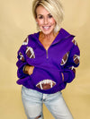 First down sequin football sweatshirt