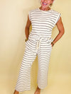 Sunny beach stroll stripe set