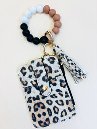 Leopard id wallet bracelet keychain
