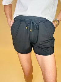 Solid black everyday shorts
