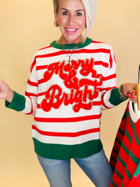 Merry and bright striped sweater