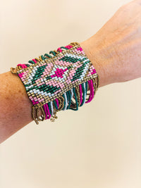 Colorful southwestern seed bead bracelet