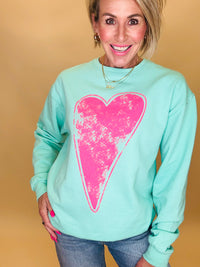 Grunge heart sweatshirt