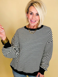  Stay cozy stripe top