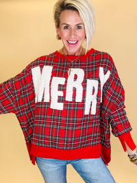 Merry plaid pullover