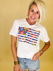  Floral freedom tee