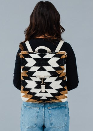 Black/ brown aztec backpack