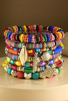  Multi bead charm bracelet