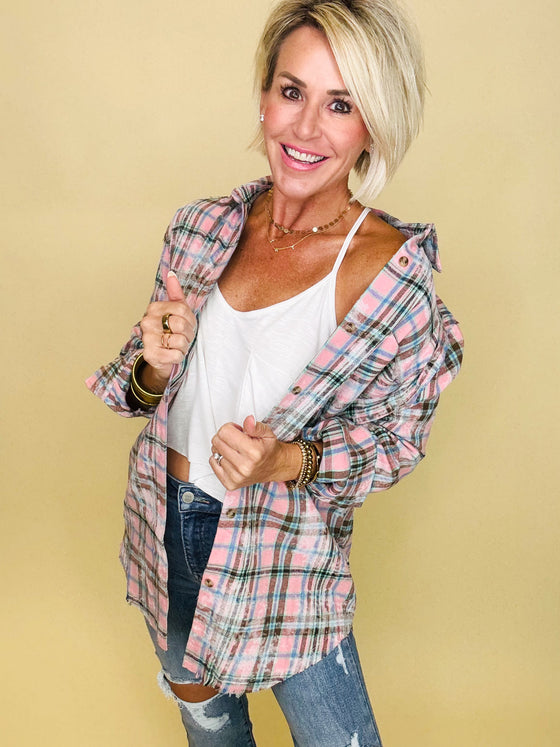 Love to layer pink plaid