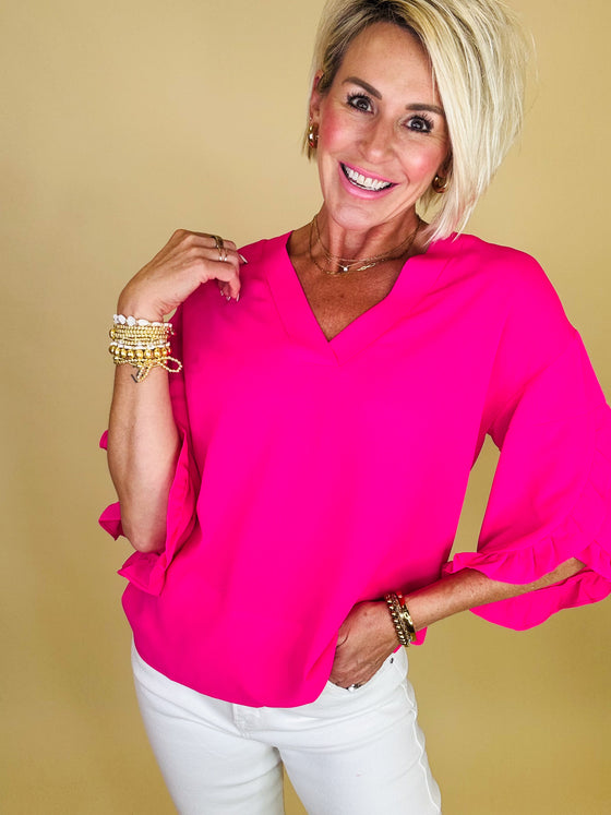 Amy ruffle sleeve top