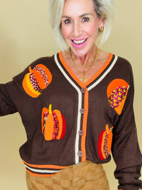 Pumpkin patch sequin cardigan