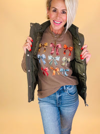 Fall bows long sleeve tee