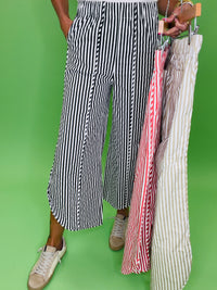 Down set hut stripe pants/ 3 colors