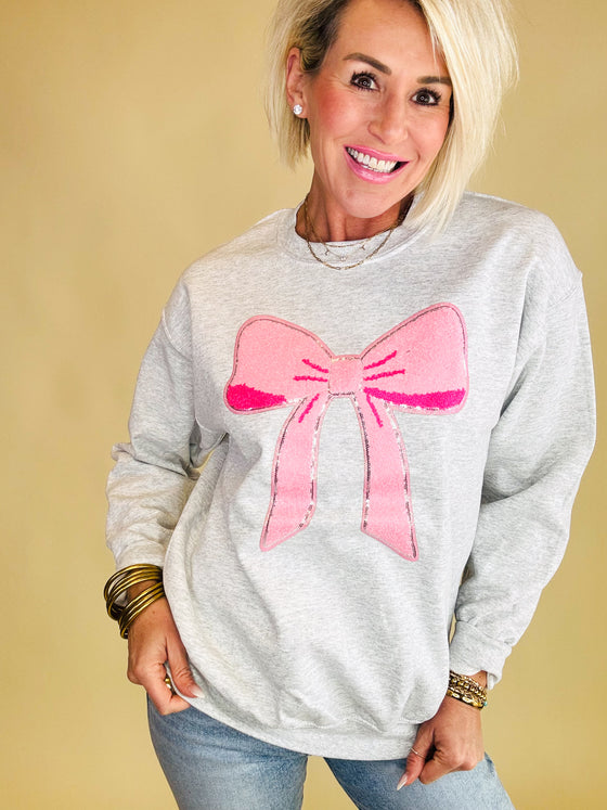 Pink bow sweatshirt