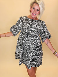 Leopard luxe bow back dress