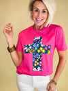 Floral cross tee