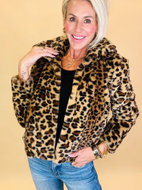 After midnight faux fur leopard jacket
