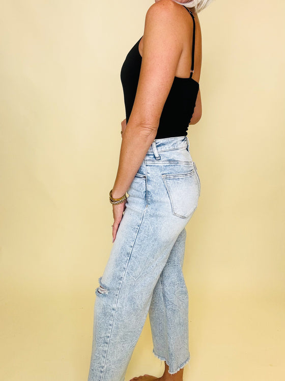 Catch the ball cropped denim