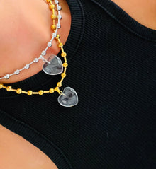  Clear heart necklace