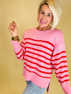 The greta stripe sweater pink