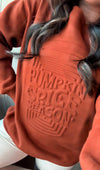 Pumpkin spice season embossed sweatshirt