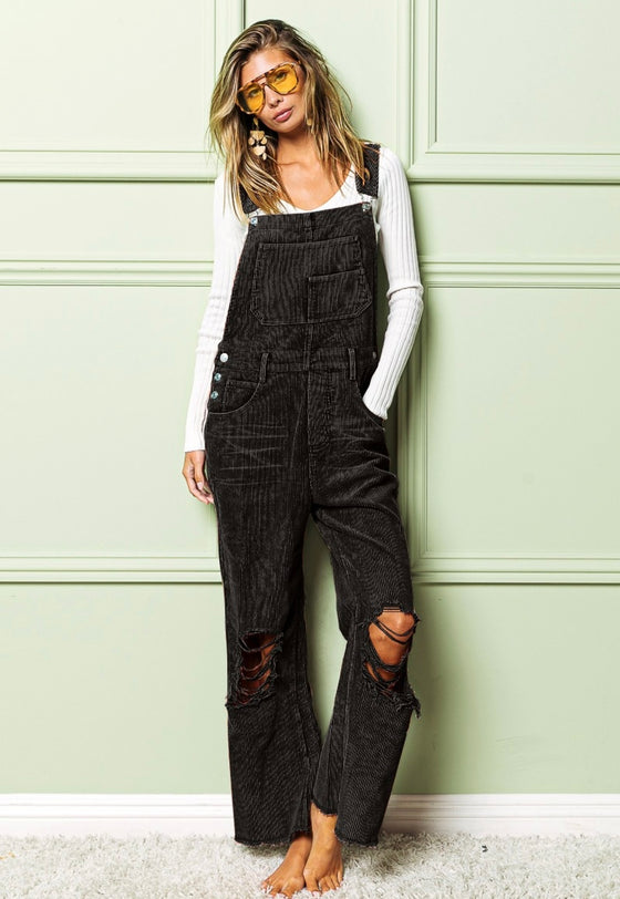 Preorder ships mid November/ The denny distressed corduroy overalls