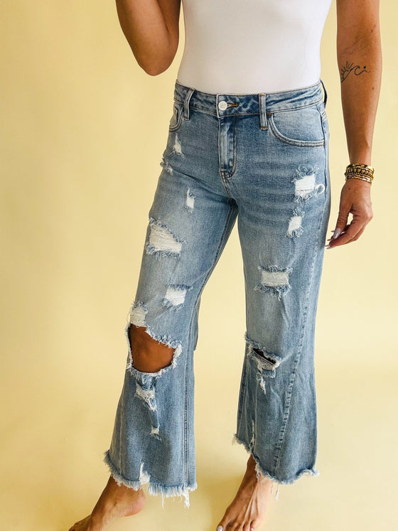 Drew distressed dad jeans