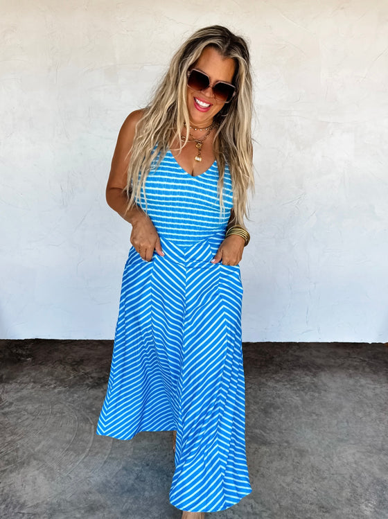 Preorder ETA 6/26- Luciana stripe dress